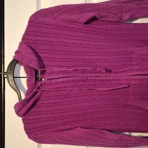 Faded Glory Purple Zip Front Cardigan